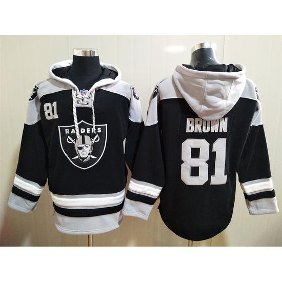 Los Angeles Raiders Sitched Pullover Hoodie #81 Tim Brown