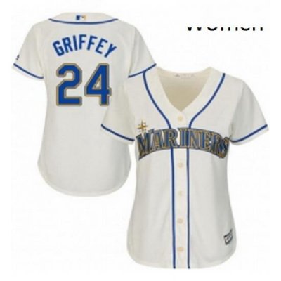 Womens Majestic Seattle Mariners 24 Ken Griffey Authentic Cream Alternate Cool Base MLB Jersey