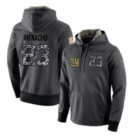 NFL Mens Nike New York Giants 23 Duke Ihenacho Stitched Black Anthracite Salute to Service Player Performance Hoodie