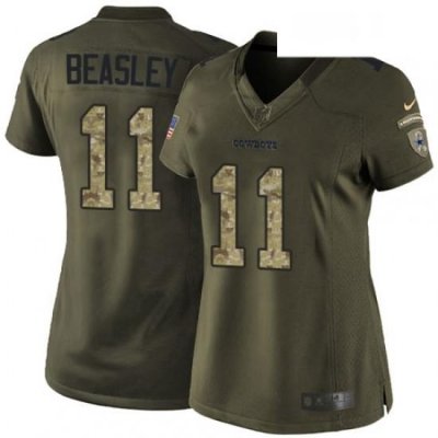 Womens Nike Dallas CoWboys 11 Cole Beasley Elite Green Salute to Service NFL Jersey