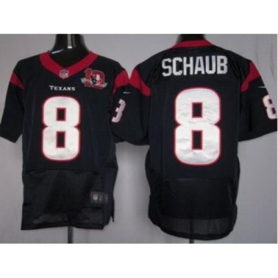 Nike Houston Texans 8 Matt Schaub Blue Elite W 10th Patch NFL Jersey