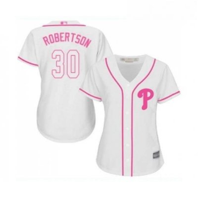 Womens Philadelphia Phillies 30 David Robertson Replica White Fashion Cool Base Baseball Jersey