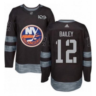 Mens Adidas New York Islanders 12 Josh Bailey Premier Black 1917 2017 100th Anniversary NHL Jersey