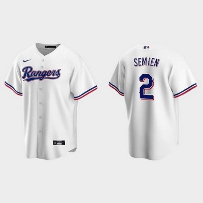 Men Texas Rangers 2 Marcus Semien White Cool Base Stitched Baseball jersey