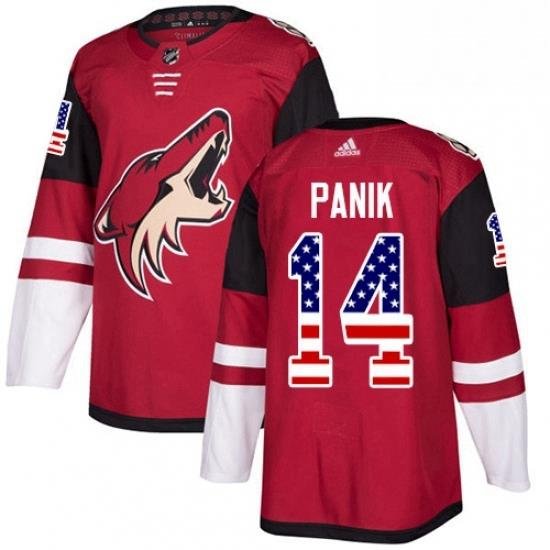 Mens Adidas Arizona Coyotes 14 Richard Panik Authentic Red USA Flag Fashion NHL Jersey