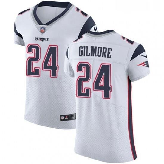 Mens Nike New England Patriots 24 Stephon Gilmore White Vapor Untouchable Elite Player NFL Jersey