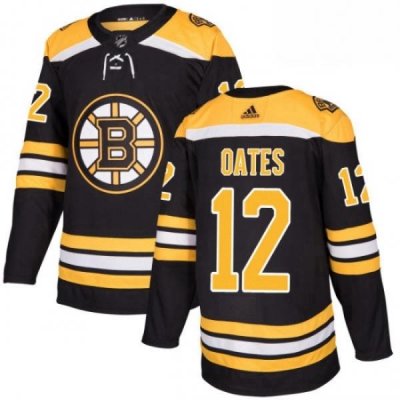 Mens Adidas Boston Bruins 12 Adam Oates Authentic Black Home NHL Jersey