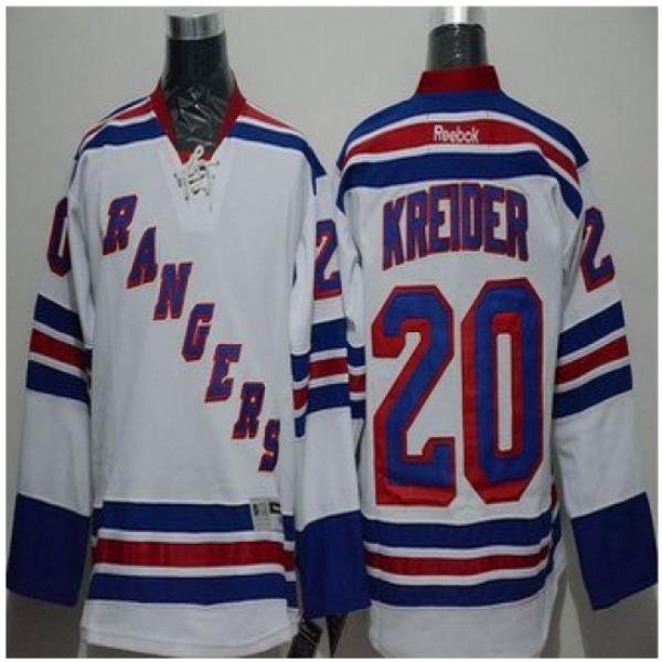 New York Rangers #20 Chris Kreider White Road Stitched NHL Jersey