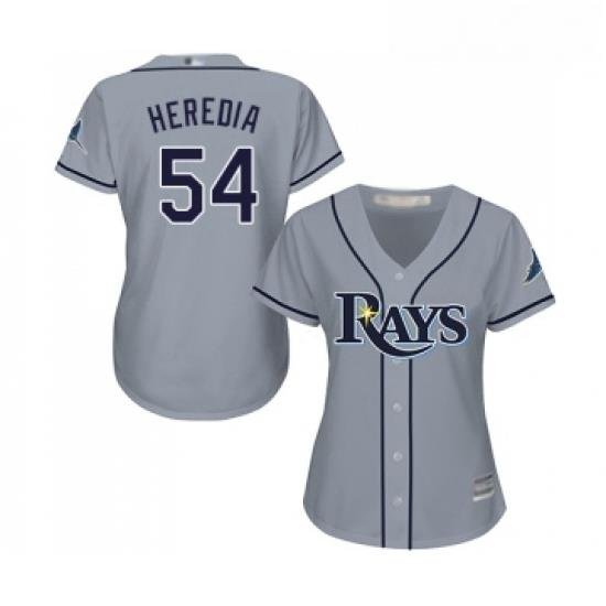 Womens Tampa Bay Rays 54 Guillermo Heredia Replica Grey Road Cool Base Baseball Jersey