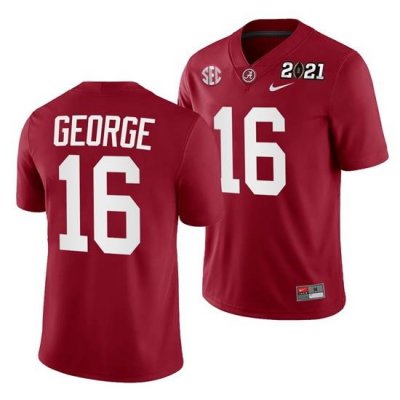 Alabama Crimson Tide Jayden George Crimson 2021 Rose Bowl Champions College Football Playoff College Football Playoff Jersey