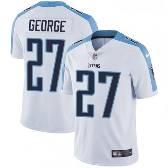 Mens Nike Tennessee Titans 27 Eddie George White Vapor Untouchable Limited Player NFL Jersey