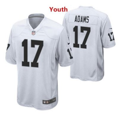 Youth  Las Vegas Raiders 17 Davante Adams White Vapor Limited Stitched Jersey