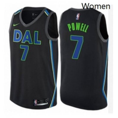 Womens Nike Dallas Mavericks 7 Dwight Powell Swingman Black NBA Jersey City Edition