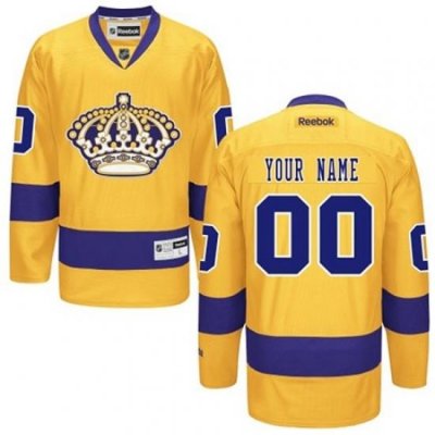 Men Women Youth Toddler Gold Jersey - Customized Reebok Los Angeles Kings Third