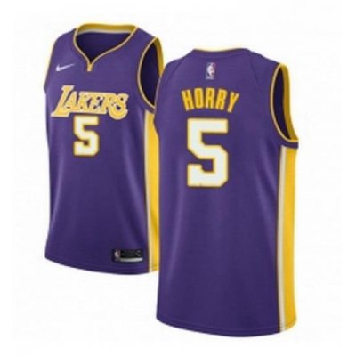 Womens Nike Los Angeles Lakers 5 Robert Horry Swingman Purple NBA Jersey Statement Edition