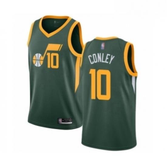 Mens Utah Jazz 10 Mike Conley Green Swingman Jersey Earned Edition