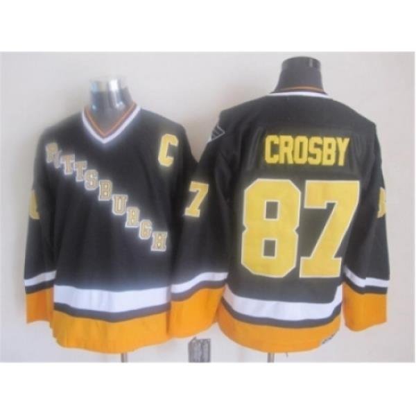 NHL Pittsburgh Penguins #87 Sidney Crosby black-yellow jerseys