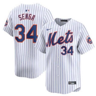 Men NeW York Mets 34 Kodai Senga White 2024 Home Limited Stitched Baseball Jersey