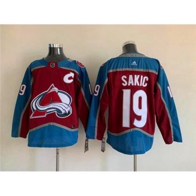 Men Colorado Avalanche 19 Joe Sakic Burgundy Stitched Jersey