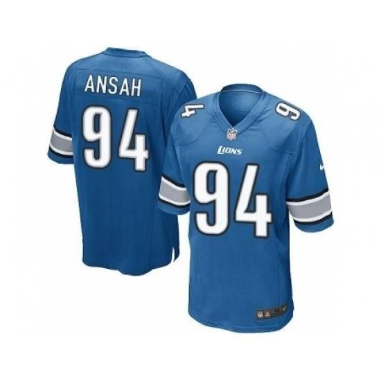 Nike Detroit Lions 94 Ziggy Ansah Blue Game NFL Jersey