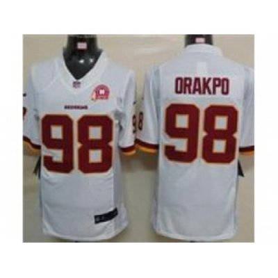 Nike NFL Washington Redskins #98 Brian Orakpo white Jersey W 80TH P-atch(Limited)