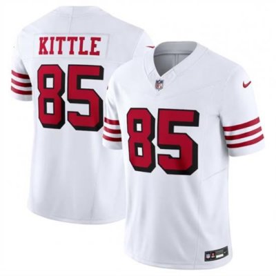 Men San Francisco 49ers 85 George Kittle New White 2023 F U S E  Vapor Untouchable Limited Stitched Football Jersey