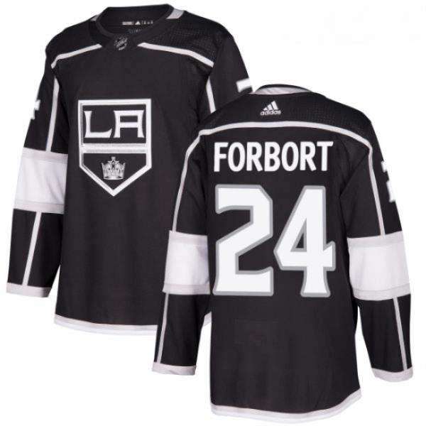 Youth Adidas Los Angeles Kings 24 Derek Forbort Authentic Black Home NHL Jersey