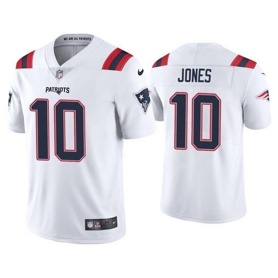 Youth New England Patriots 10 Mac Jones 2021 White Vapor Untouchable Limited Stitched Jersey