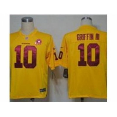 Nike Washington Redskins 10 Robert Griffin III Yellow Elite 80TH Patch NFL Jersey