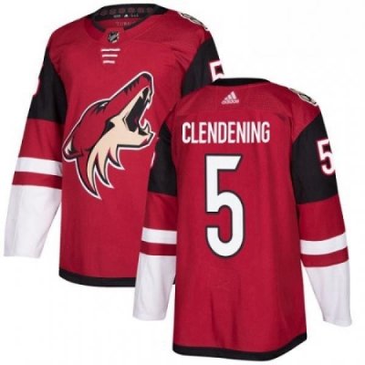 Youth Adidas Arizona Coyotes 5 Adam Clendening Authentic Burgundy Red Home NHL Jersey