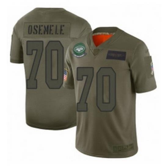 Men New York Jets 70 Kelechi Osemele Limited Camo 2019 Salute to Service Football Jersey