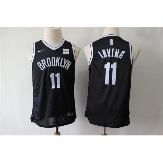 Youth Nets 11 Kyrie Irving Black Youth Nike Swingman Jersey