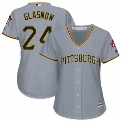 Womens Majestic Pittsburgh Pirates 24 Tyler Glasnow Replica Grey Road Cool Base MLB Jersey