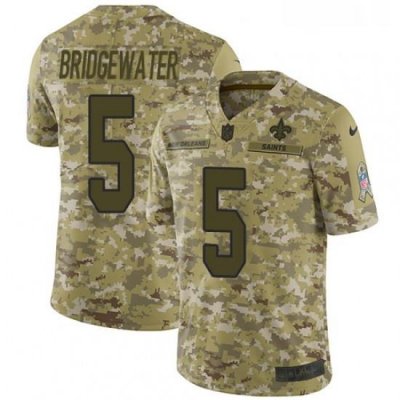 Youth Nike New Orleans Saints 5 Teddy Bridgewater Limited Camo 2018 Salute to Service NFL Jersey