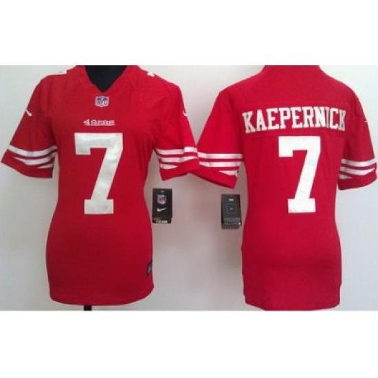 Women Nike San Francisco 49ers 7 Colin Kaepernick Red Nike NFL Jerseys