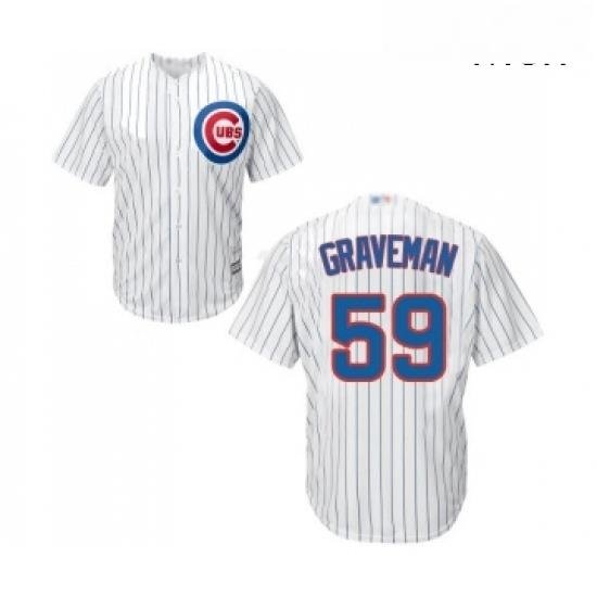 Mens Chicago Cubs 59 Kendall Graveman Replica White Home Cool Base Baseball Jersey