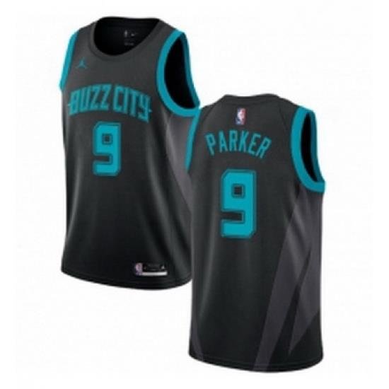 Womens Nike Jordan Charlotte Hornets 9 Tony Parker Swingman Black NBA Jersey 2018 19 City Edition