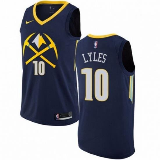 Mens Nike Denver Nuggets 10 Trey Lyles Swingman Navy Blue NBA Jersey City Edition