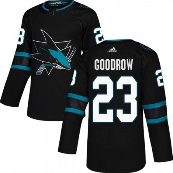 Youth Adidas San Jose Sharks 23 Barclay Goodrow Premier Black Alternate NHL Jersey