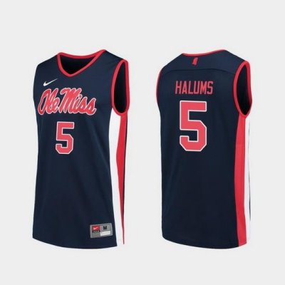 Men Ole Miss Rebels Brian Halums Navy Replica College Basketball Jersey