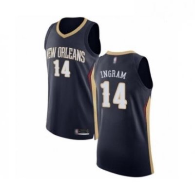 Mens New Orleans Pelicans 14 Brandon Ingram Authentic Navy Blue Basketball Jersey Icon Edition