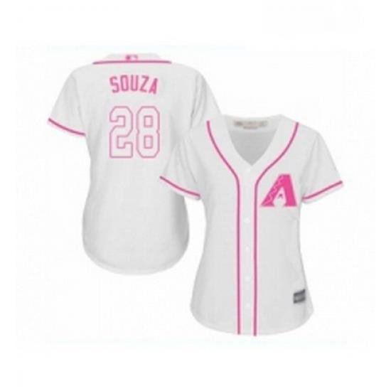 Womens Arizona Diamondbacks 28 Steven Souza Replica White Fashion Baseball Jersey