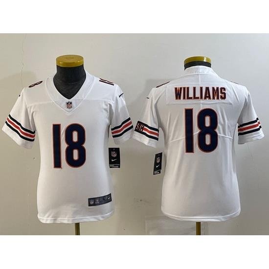 Youth Chicago Bears 18 Caleb Williams Orange 2024 Draft Vapor Stitched Jersey