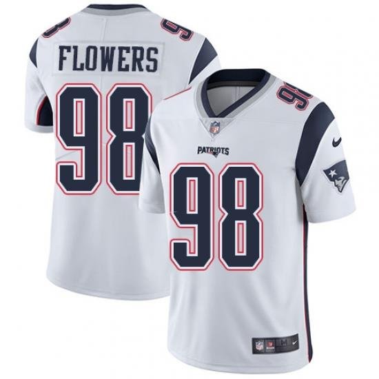 Nike Patriots #98 Trey Flowers White Mens Stitched NFL Vapor Untouchable Limited Jersey