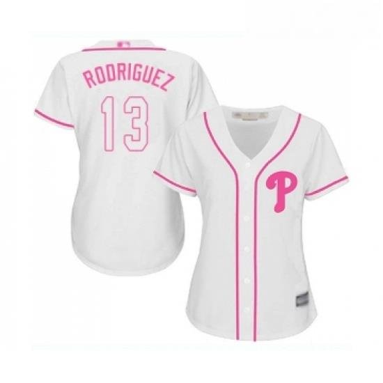 Womens Philadelphia Phillies 13 Sean Rodriguez Replica White Fashion Cool Base Baseball Jersey