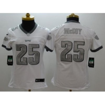 Women Nike Philadelphia Eagles #25 LeSean McCoy Platinum White Jerseys