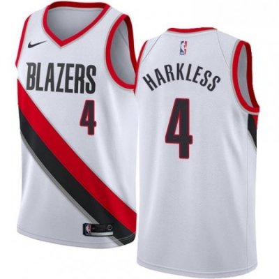 Youth Nike Portland Trail Blazers 4 Moe Harkless Swingman White Home NBA Jersey Association Edition