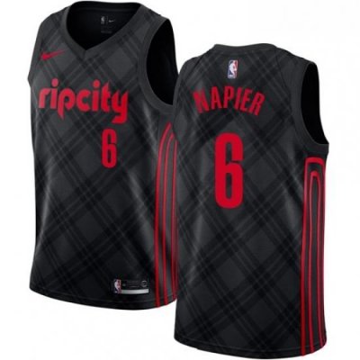 Mens Nike Portland Trail Blazers 6 Shabazz Napier Swingman Black NBA Jersey City Edition