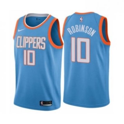 Womens Nike Los Angeles Clippers 10 Jerome Robinson Swingman Blue NBA Jersey City Edition