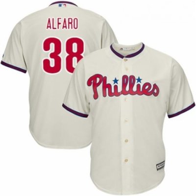 Youth Majestic Philadelphia Phillies 38 Jorge Alfaro Authentic Cream Alternate Cool Base MLB Jersey